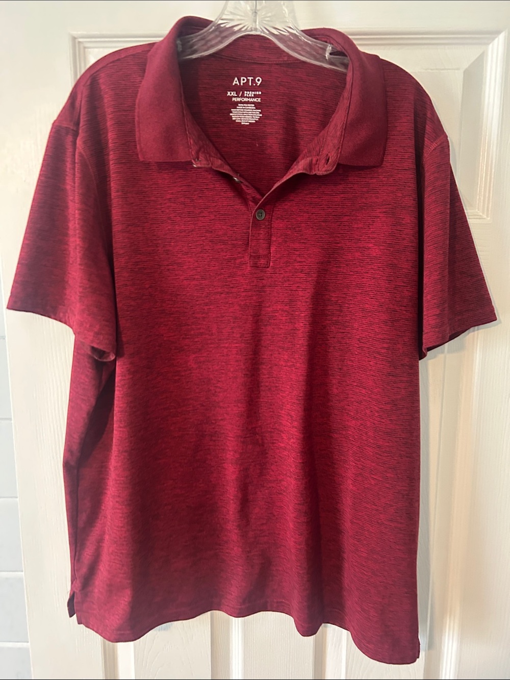 Apt. 9 Men's Heathered Burgundy Polo